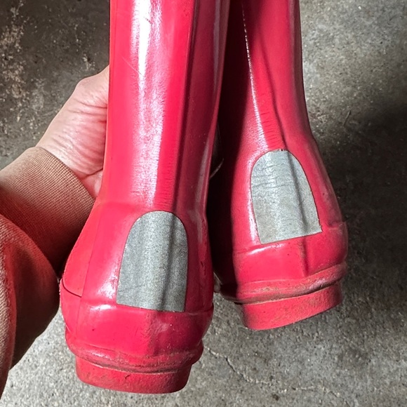 Hunter Girls Vibrant Red Pink Rain Boots Size 13 - Picture 7 of 10